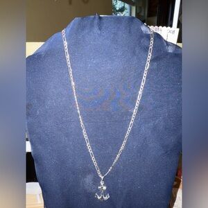 Sterling Silver Anchor Pendant Necklace stamped and tested